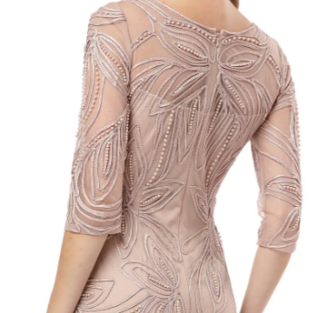 Js Collections Pearl Beaded Soutache Column Gown - image 2